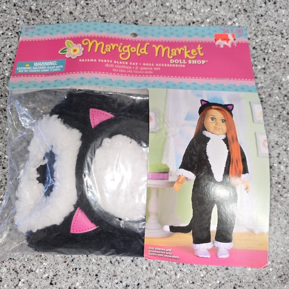 None Other - Black and White Cat Costume for 18 Inch Dolls